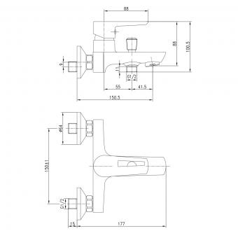 Смеситель для ванны IMPRESE BRECLAV 10245W хром/белый: 2