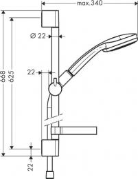 Душевой набор HANSGROHE CROMA 100 27772000: 2