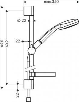 Душевой набор HANSGROHE CROMA 100 27772000: 2