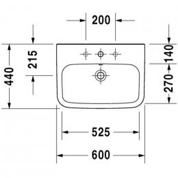 Умывальник подвесной DURAVIT DuraStyle 600х440 мм 2319600000: 2