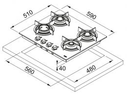 Варочная поверхность газовая Franke Classic Line FHCR 604 4G HE BK C 106.0374.280: 5