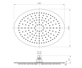 Верхний душ IMPRESE S300225SS6: 2