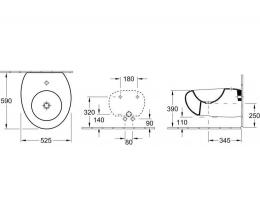 Биде подвесное VILLEROY&BOCH PURE STONE 547001U9: 2
