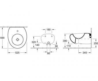 Биде подвесное VILLEROY&BOCH PURE STONE 547001U9: 2