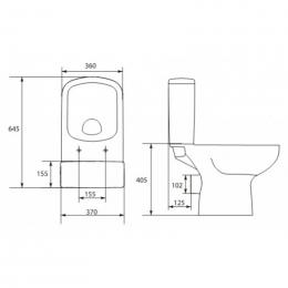 Унитаз-компакт CERSANIT COLOUR CLEAN ON 575 гор вып. нижний подвод сид. soft-close K103-028: 2