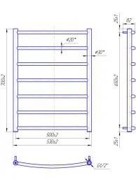Полотенцесушитель MARIO Классик 700х530/500: 2