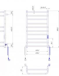 Полотенцесушитель электрический MARIO Премиум Люкс-I  800х500/170 (2.2.1408.03.P): 2