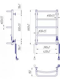 Полотенцесушитель электрический MARIO Люкс НР-І 650х430/150 (2.3.0313.10.P): 2