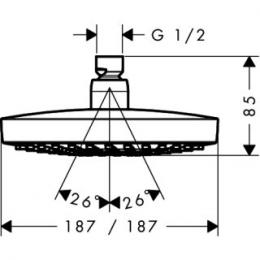Верхний душ HANSGROHE Croma Select E 180 26524400: 2