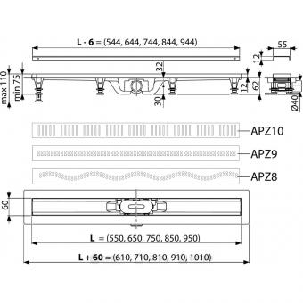 Водосточный желоб ALCA PLAST APZ10-850M: 5