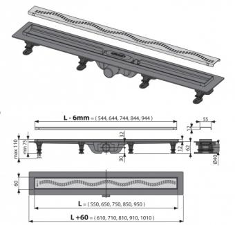 Водосточный желоб ALCA PLAST APZ8-950M: 3