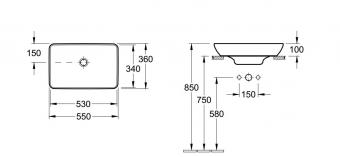 Умывальник VILLEROY&BOCH Venticello 55x36 см 41135501: 1