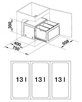 Система сортировки отходов BLANCO BOTTON Pro 60 Automatic 517470: 4