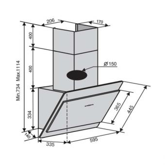 Вытяжка Ventolux TOSCANA 60 WH (800) TC: 4