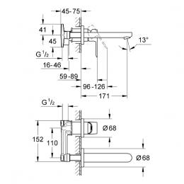 Смеситель для раковины GROHE Bau Loop 20289000: 2