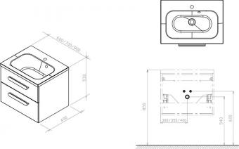 Тумбочка под умывальник RAVAK SD Chrome II 60х49 X000000918: 2