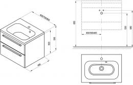 Тумбочка под умывальник RAVAK SD Chrome II 80х49 X000000922: 2