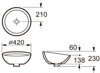 Умывальник ROCA BOLL A327876000: 3