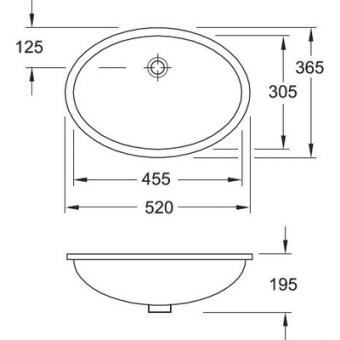 Умывальник для установки под столешницу VILLEROY&BOCH EVANA 45,5x35см 61474601: 2