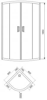 Душевая кабина EGER TISZA 80x80x185 стекло ZUZMARA 599-020/1: 4