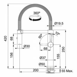 Смеситель для кухни FRANKE Pescara Semi-Pro L 115.0393.975: 2