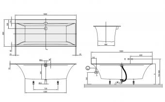 Ванна Villeroy&boch SQUARO EDGE 12 1800x800 UBQ180SQE2DV-01: 3