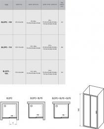 Душевая дверь RAVAK BLDP 2-100 транспарент, сатин 0PVA0U00Z1: 2