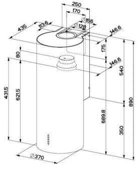 Вытяжка кухонная FABER CYLINDRA/2 EV8 2EL XH89: 2