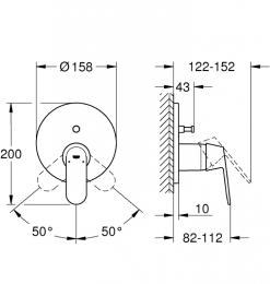 Смеситель для ванны GROHE Eurosmart Cosmopolitan 24045000: 2