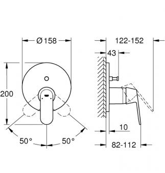 Смеситель для ванны GROHE Eurosmart Cosmopolitan 24045000: 2