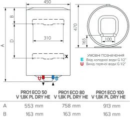 Водонагреватель ARISTON PRO1 ECO 80 V 1,8K PL DRY: 3