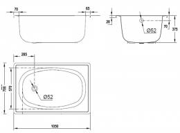 Ванна стальная BLB Европа 105x70 без сиденья B15Е12001: 2