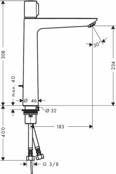 Смеситель для раковины высокий HANSGROHE Talis S 71752000: 3