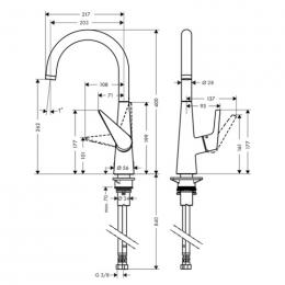 Смеситель для кухни HANSGROHE Talis S 72810000: 2