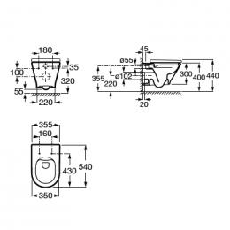 Унитаз подвесной ROCA GAP ROUND Rim A34H0N8000 с сиденьем soft: 2