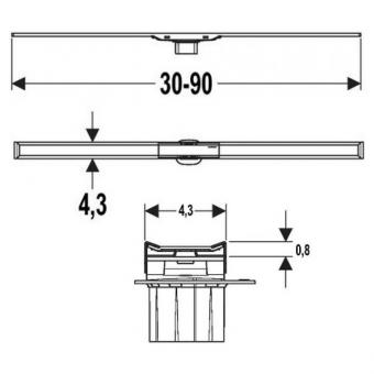 Дренажный канал Geberit CleanLine 30-90 см 154.450.KS.1: 2