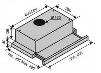 Вытяжка VENTOLUX GARDA 60 INOX (700) SLIM: 6