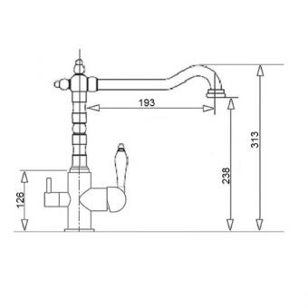 Смеситель для кухни FABIANO FKM 31.4 Brass Antique 8231.403.0140: 2