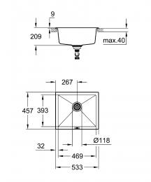 Мойка GROHE EX SinkK700 Undermount 31654AP0: 2