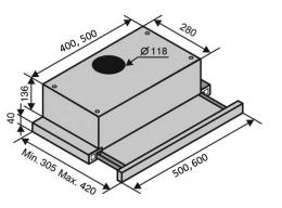 Вытяжка VENTOLUX GARDA 60 INOX (750) SMD LED: 4