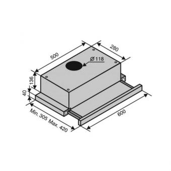 Вытяжка Ventolux GARDA 60 INOX (750) SMD LED: 2