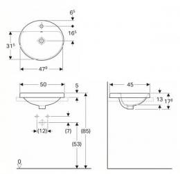 Умывальник GEBERIT VariForm 500.713.01.2: 2