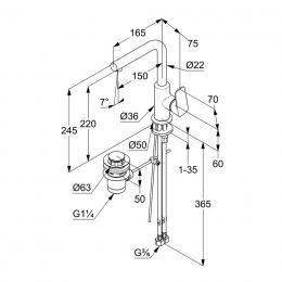 Смеситель для раковины KLUDI PURE&STYLE 400250575: 3