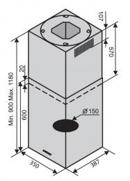 Вытяжка VENTOLUX ISOLA CUBE (1200): 4