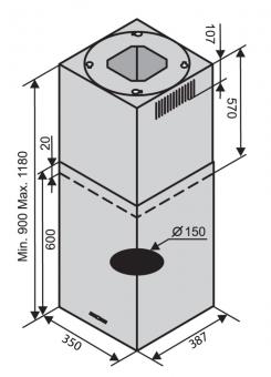 Вытяжка Ventolux ISOLA CUBE (1200): 8