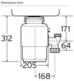 Измельчитель In-Sink-Erator Model Evolution 100 Supreme: 5