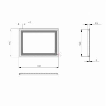 Зеркало SANWERK Лава "Квадра" 90х65 ZL0000162: 2