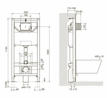 Инсталляция для унитаза IMPRESSE 3в1 i8122B: 2