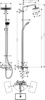 Душевая система HANSGROHE CROMA E SHOWERPIPE 280 1JET 27687000: 5