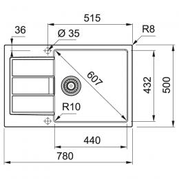 Мойка FRANKE S2D 611-78 XL белый 143.0621.338: 2